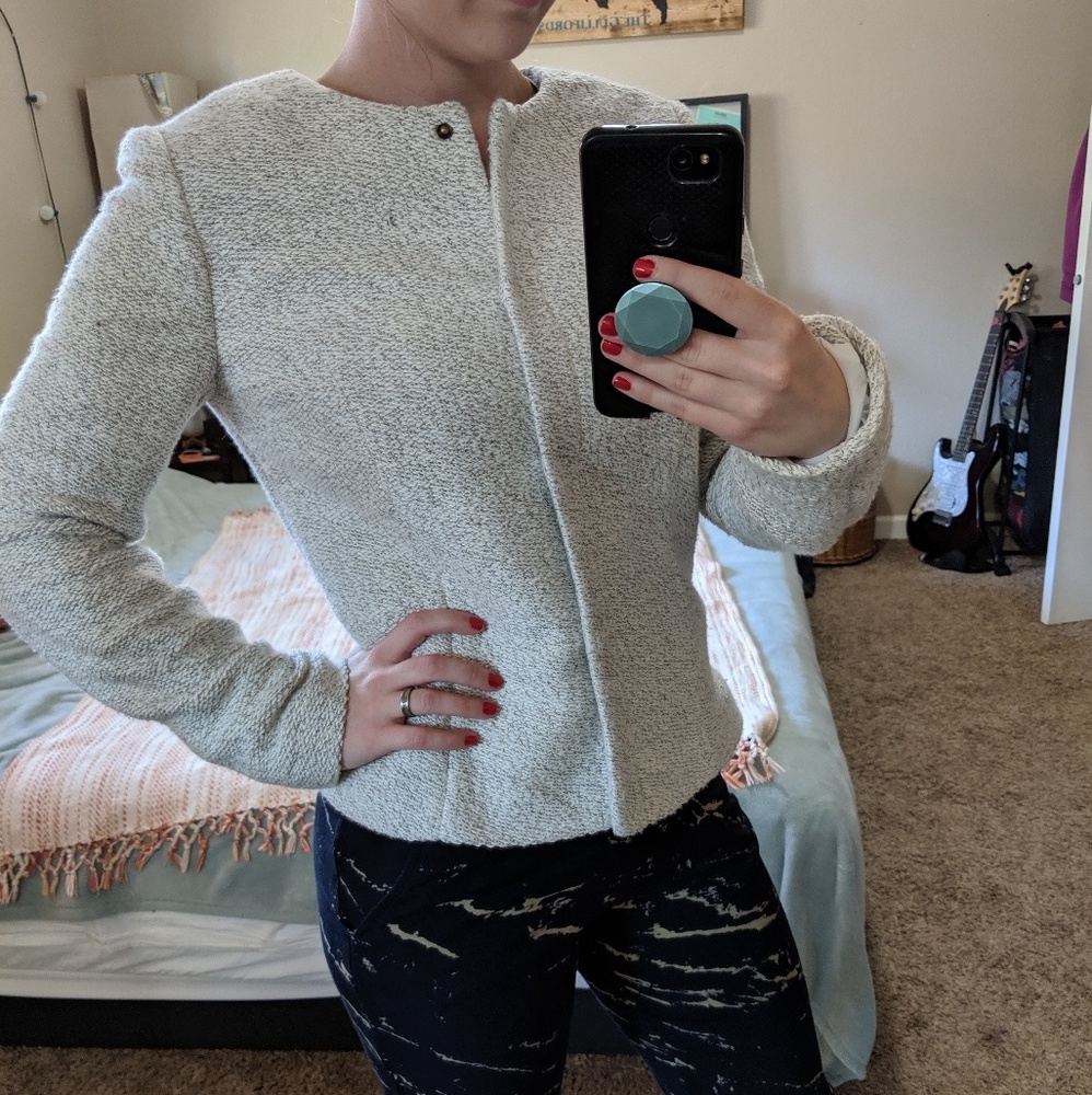 LOFT Button-Up Knit Blazer - Picture 6 of 7